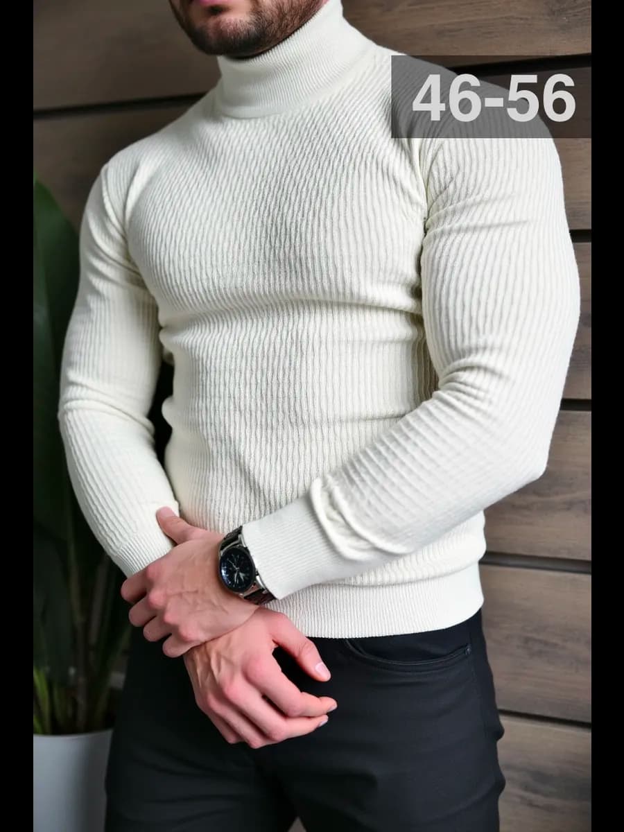 Водолазка мужская вязаная тонкая с горлом