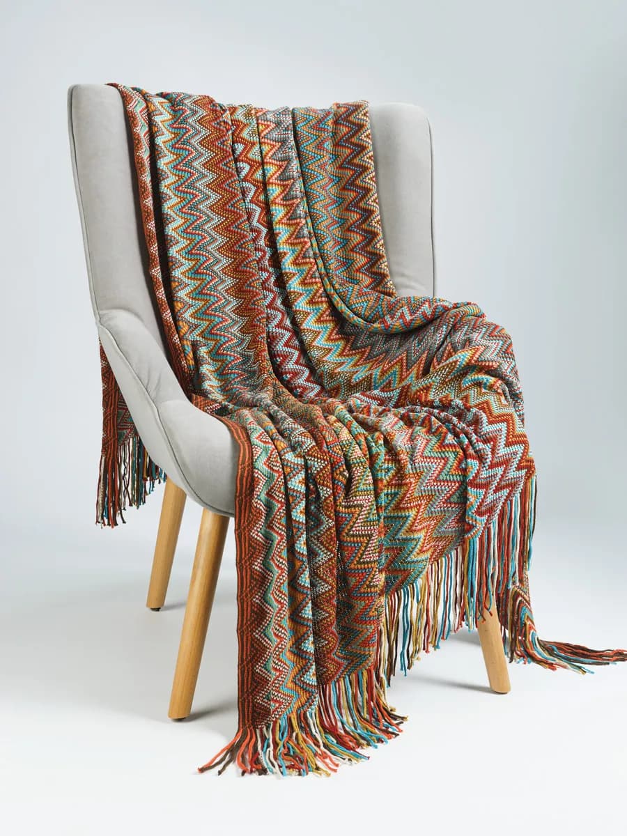 Плед вязаный акриловый, 130х200, PA-5