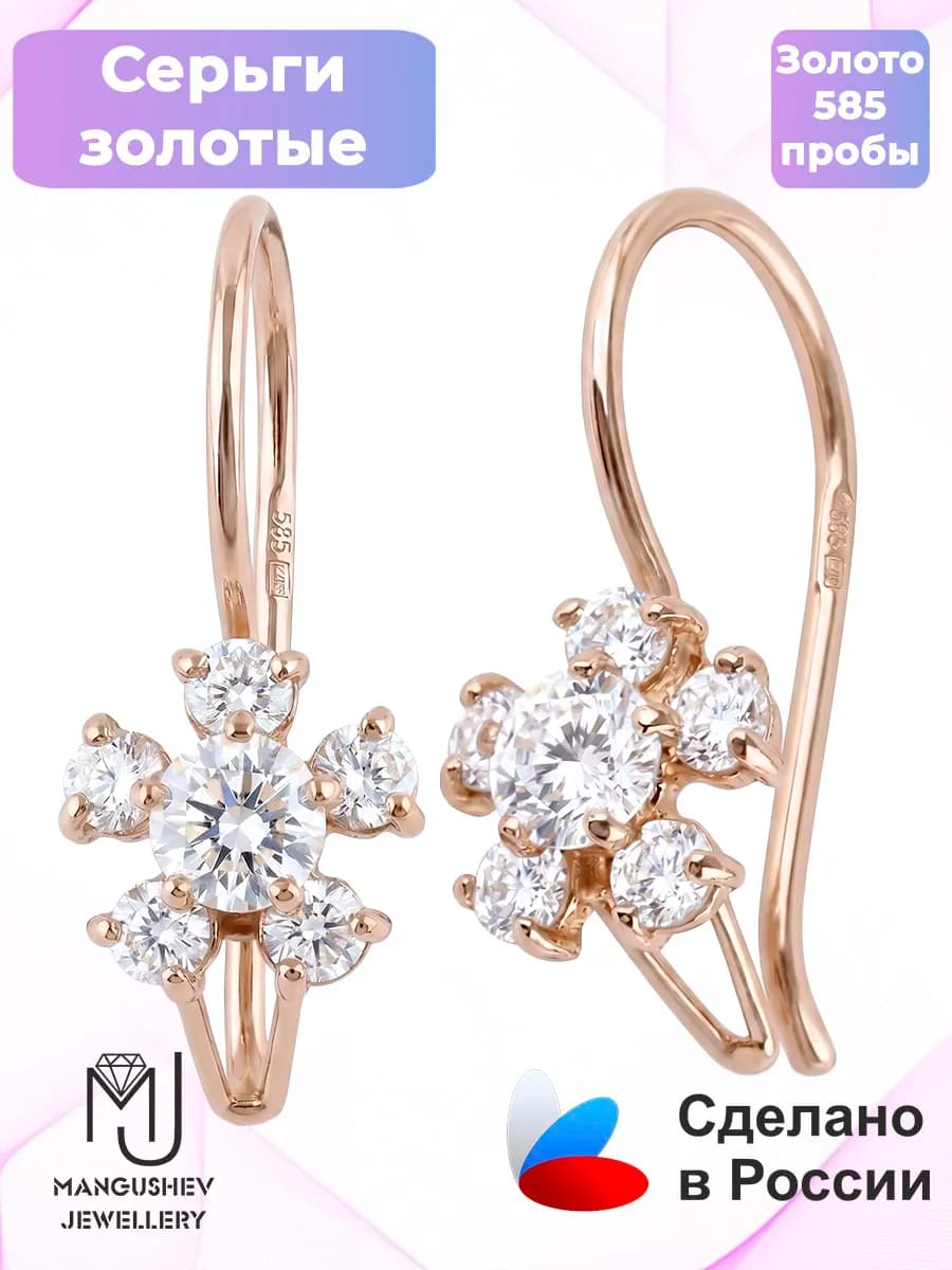серьги золотые 585