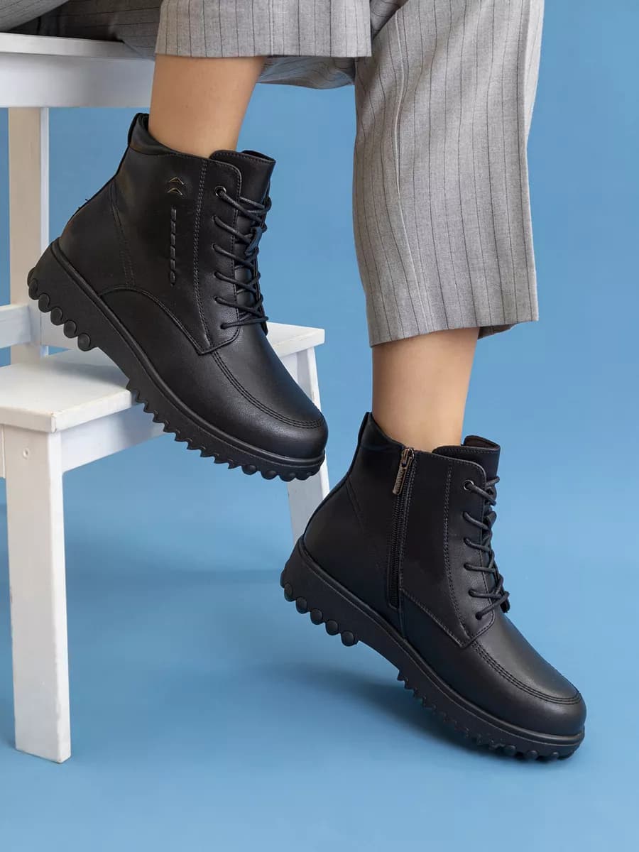 Ботинки зимние из натуральной кожи утепленные