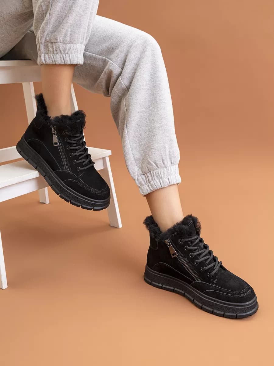 Ботинки зимние из натуральной кожи утепленные