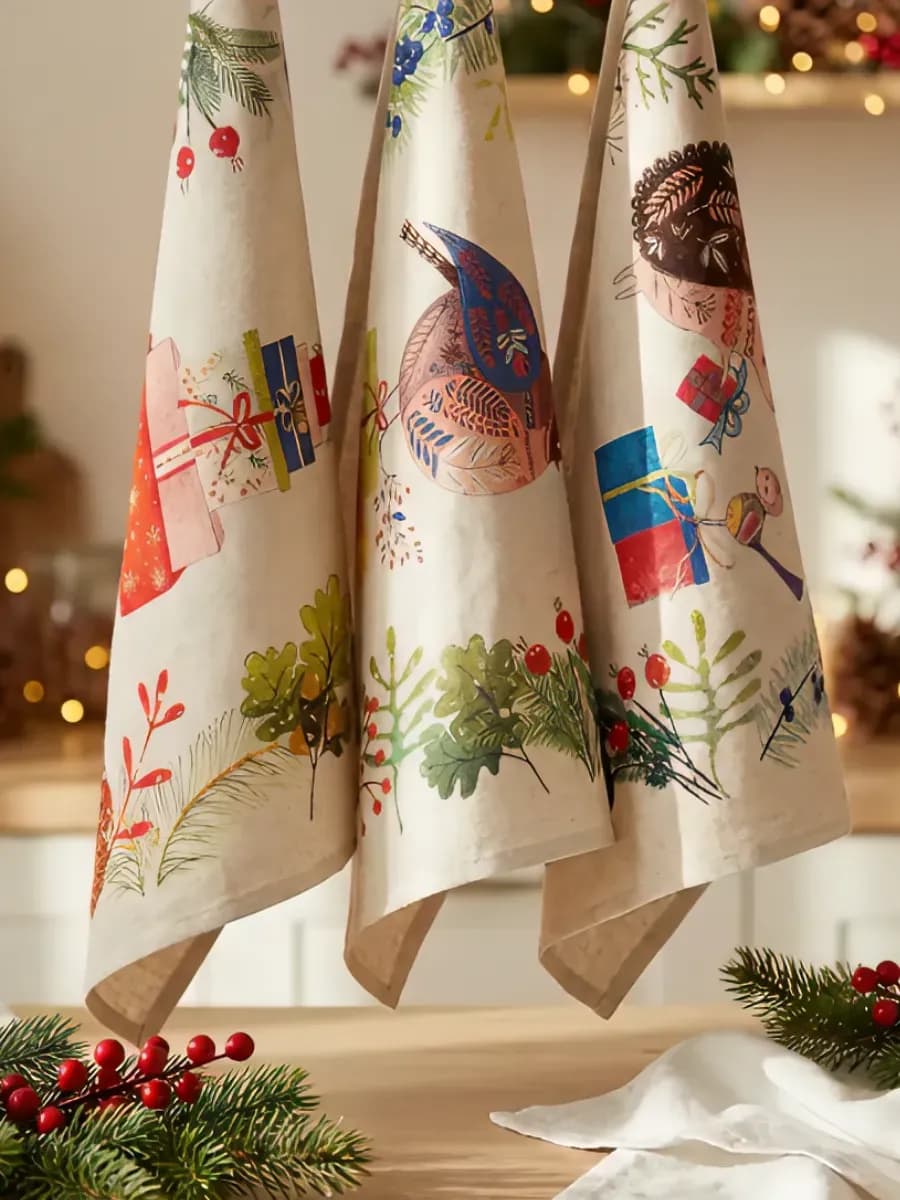 Полотенце кухонное новогоднее. Набор Белорусский лен