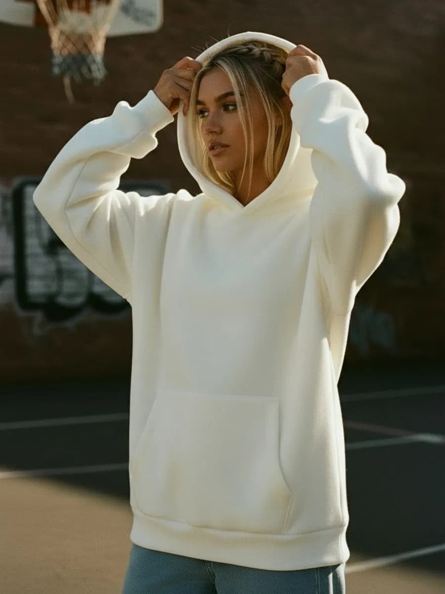 Худи оверсайз с капюшоном теплое с начесом