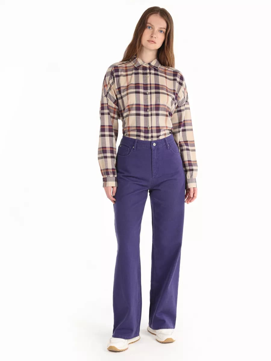 Брюки широкие фиолетовые Regular Fit