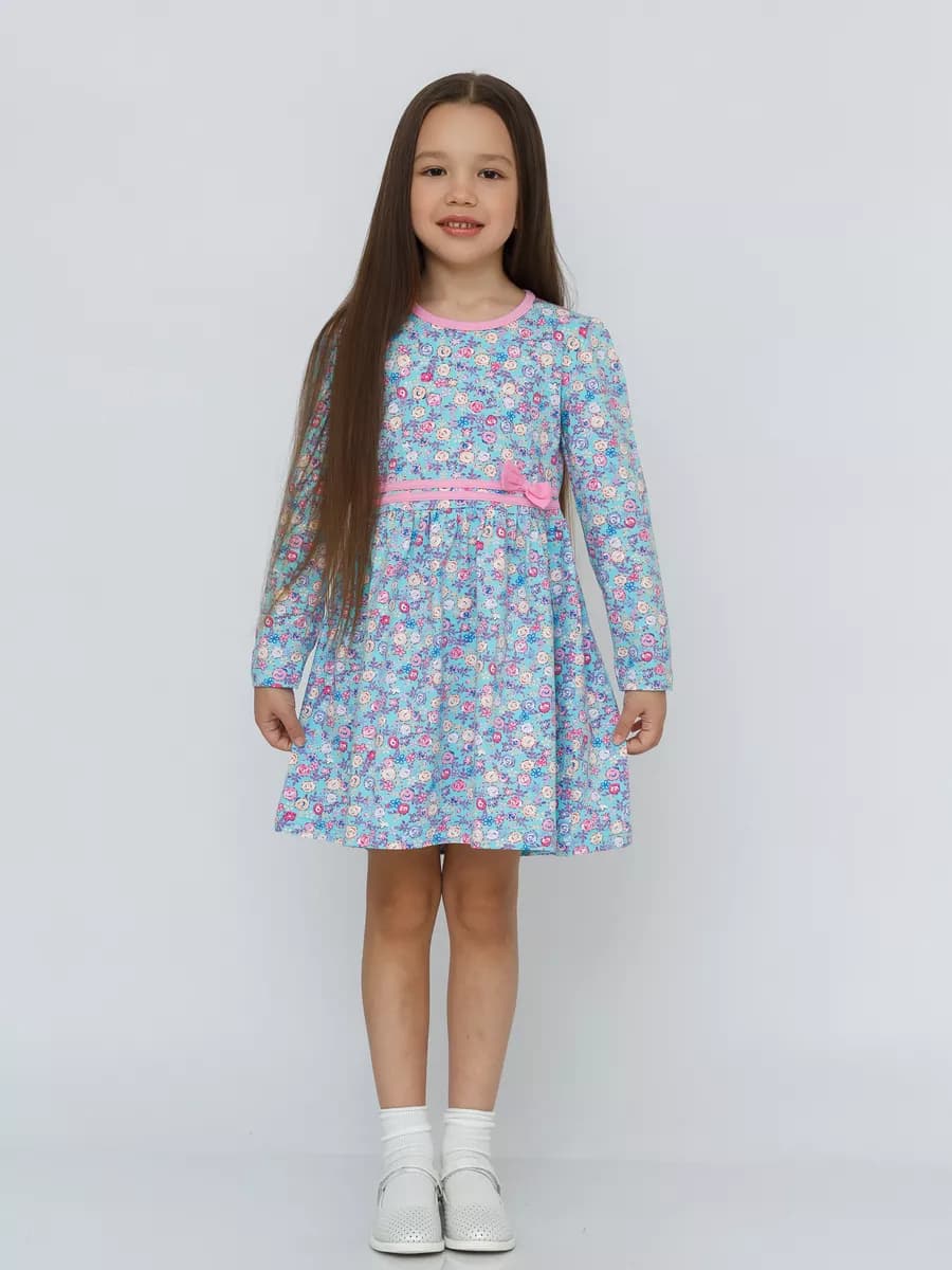 Платье с длинным рукавом в садик
