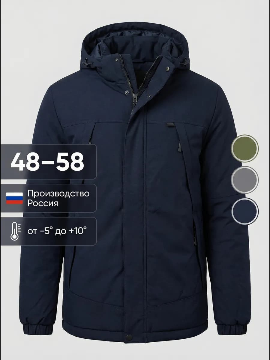 Куртка демисезонная с капюшоном удлиненная