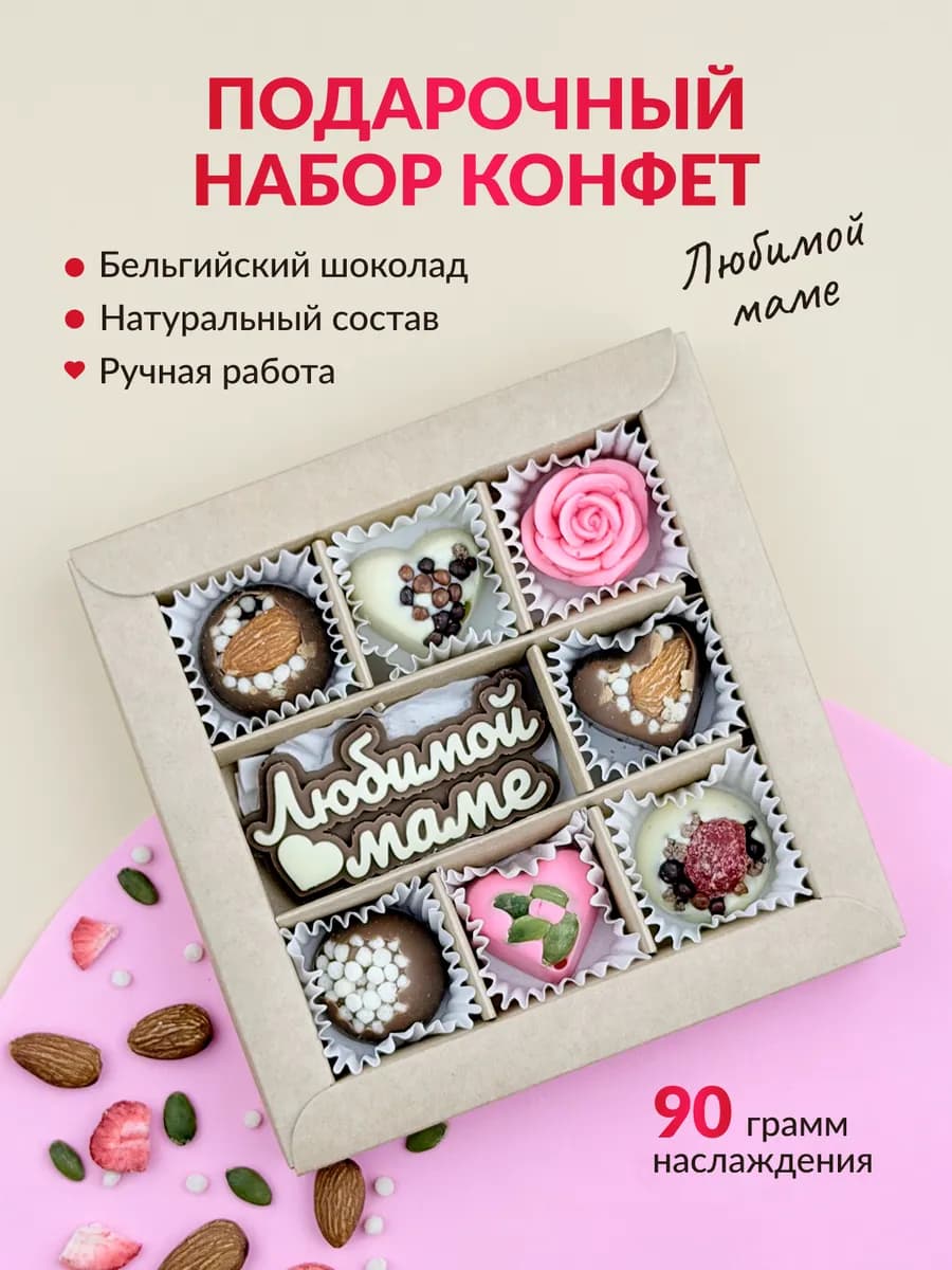 Шоколадные конфеты в коробке подарочные Набор сладостей маме