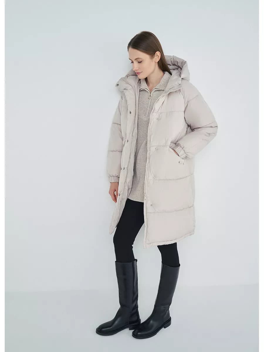 Удлинённая парка с капюшоном - фото 1