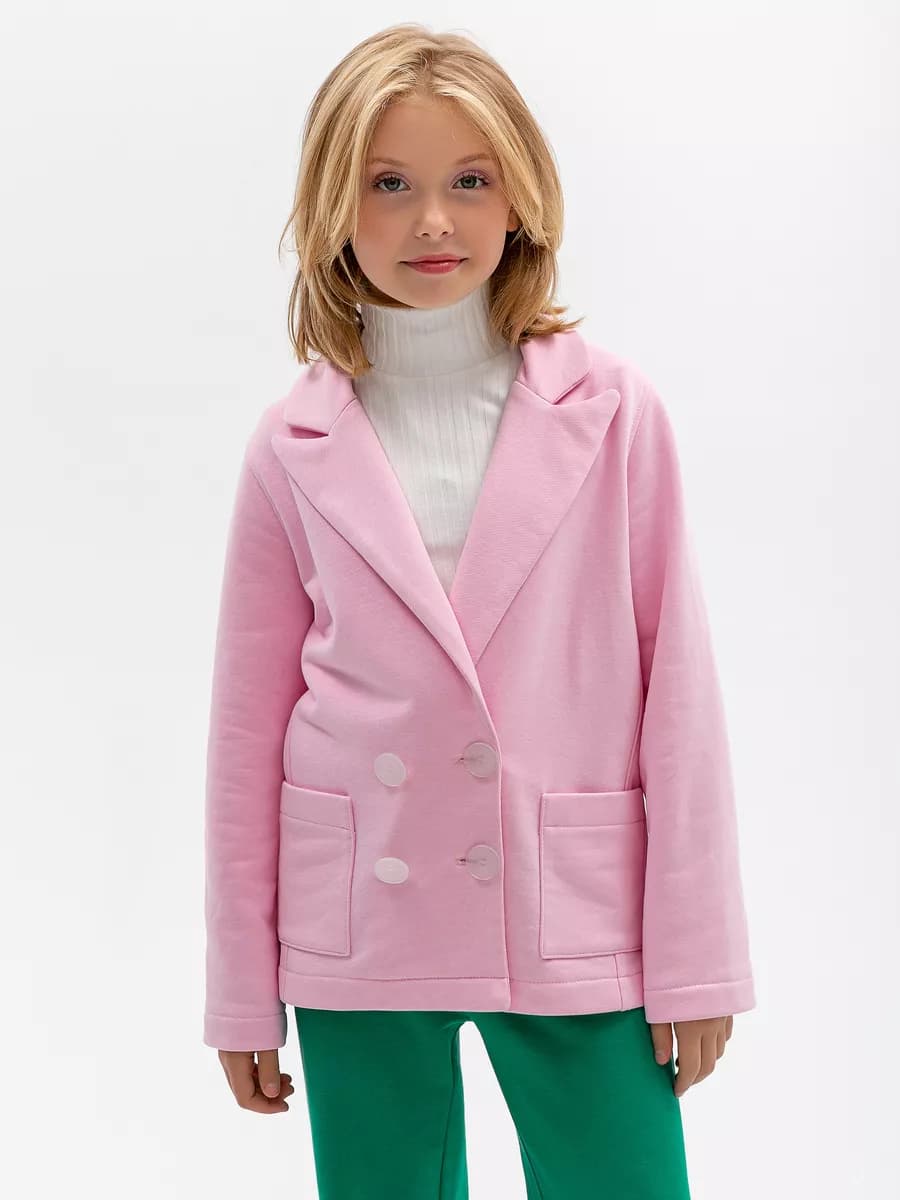 Классический пиджак из трикотажа для девочки