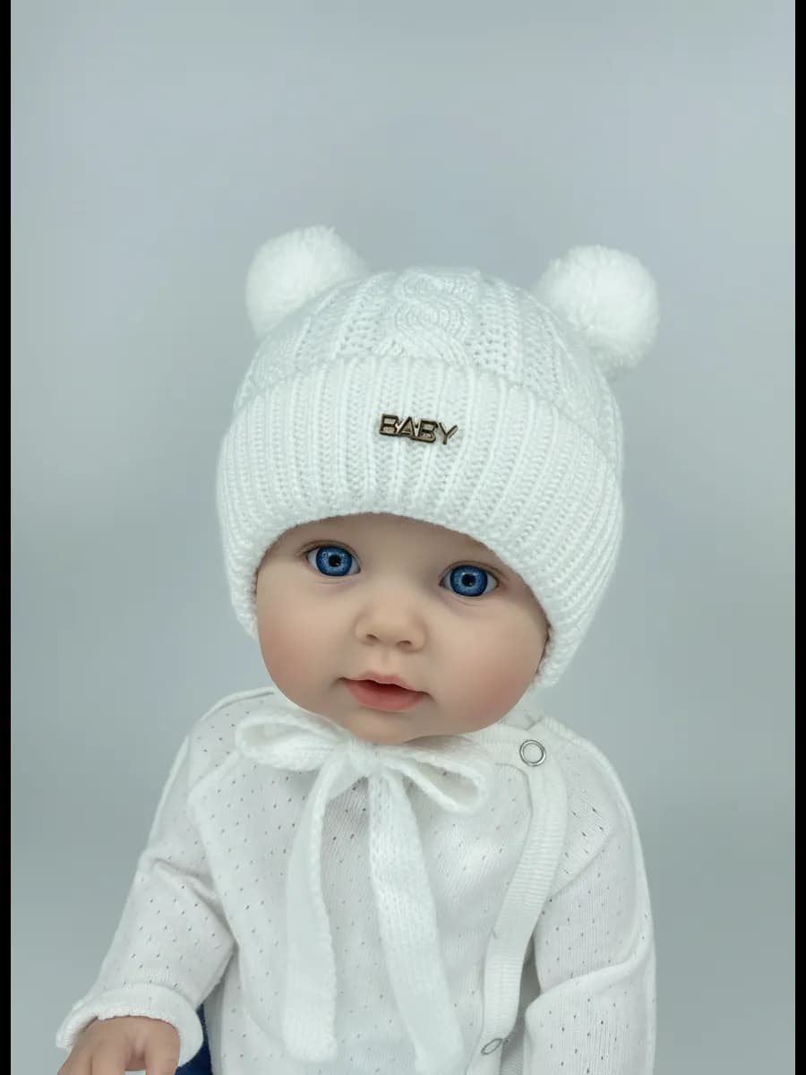 зимняя шапка для новорожденных