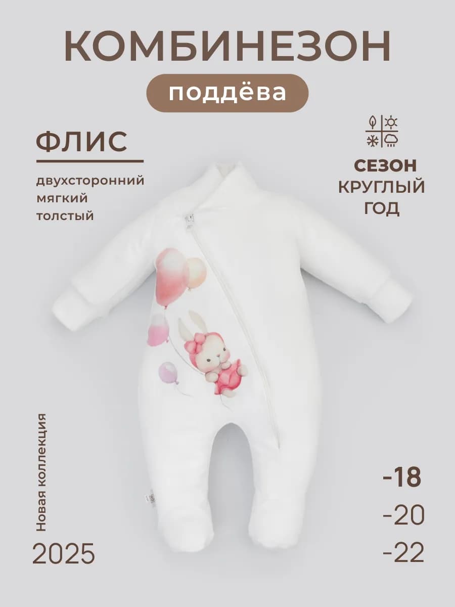 Комбинезон поддева из флиса для новорожденного