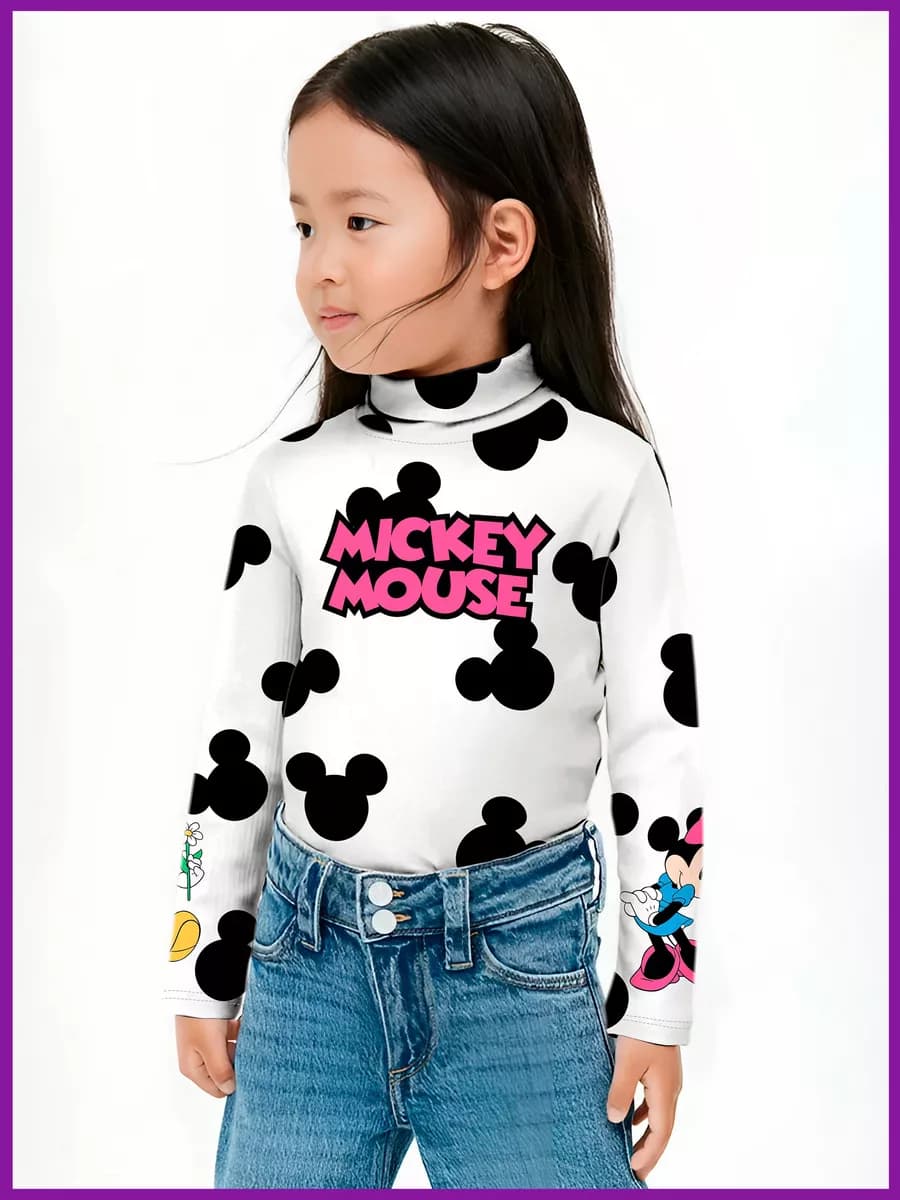 Водолазка с принтом Микки Маус трикотажная