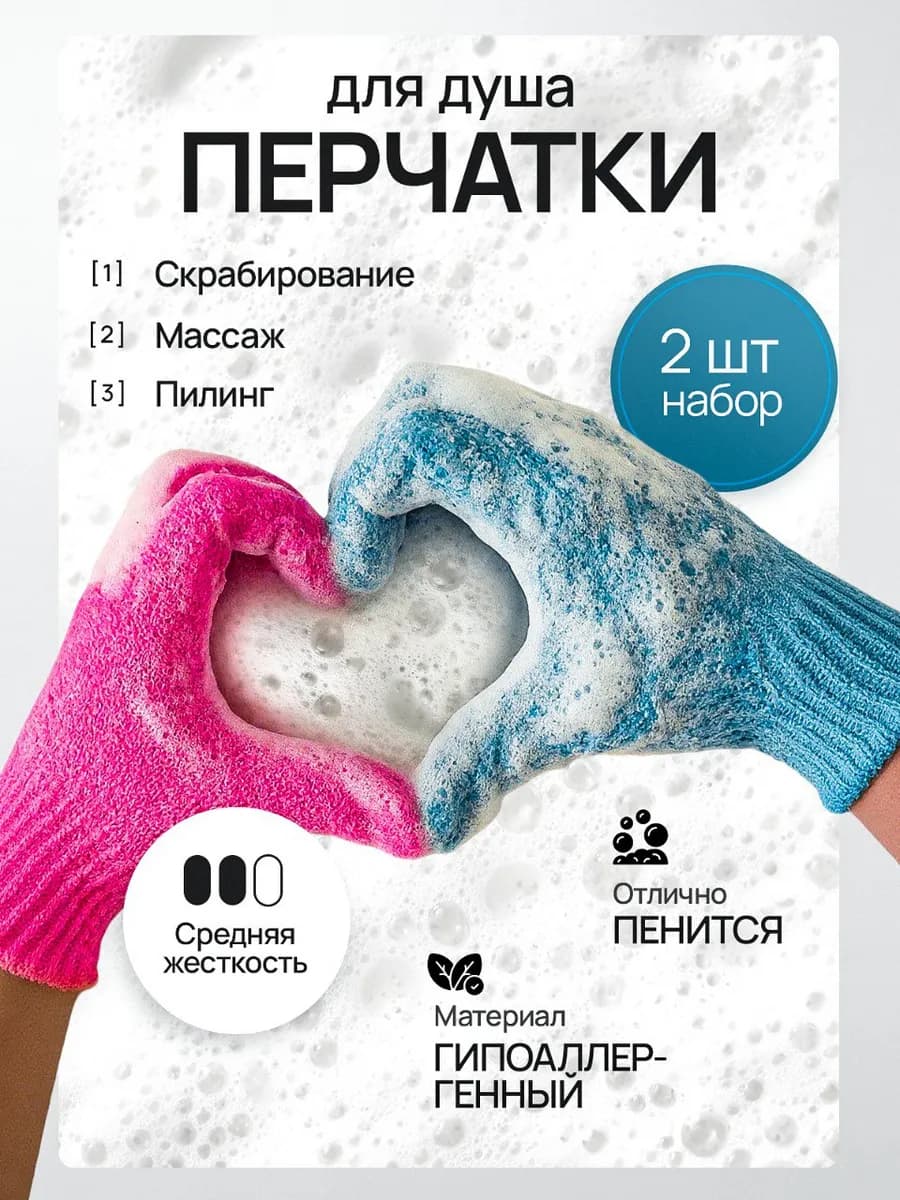 Мочалка перчатка для душа женская