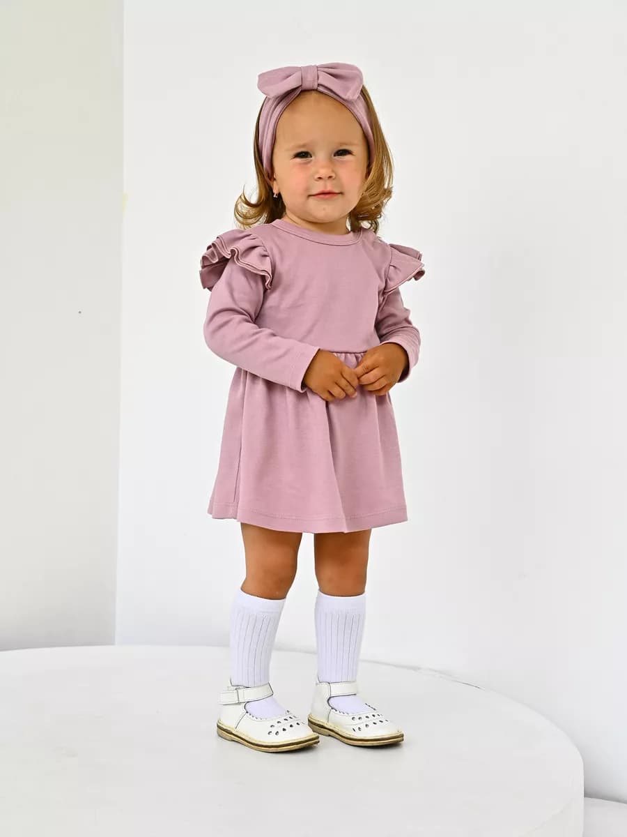 Боди платье с повязкой для новорожденных