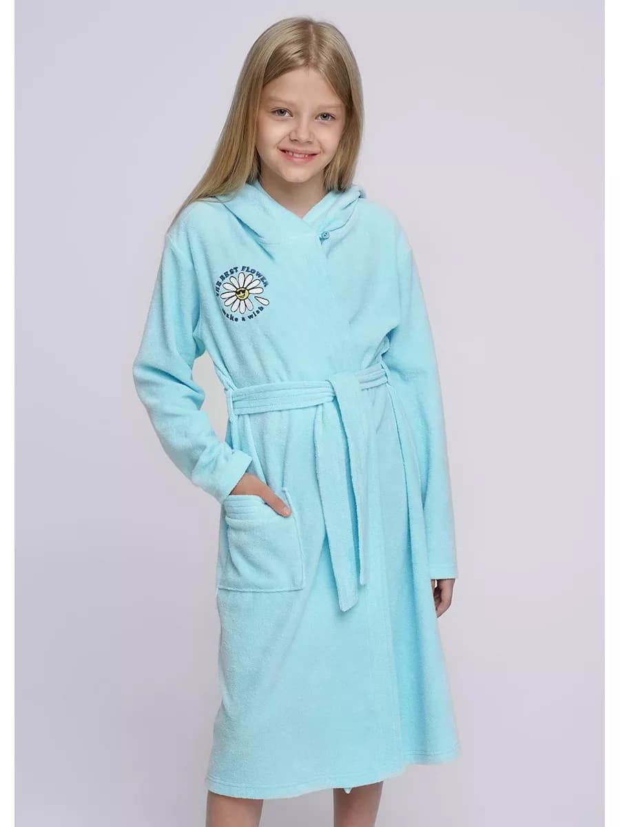 Халат детский из хлопка банный с капюшоном