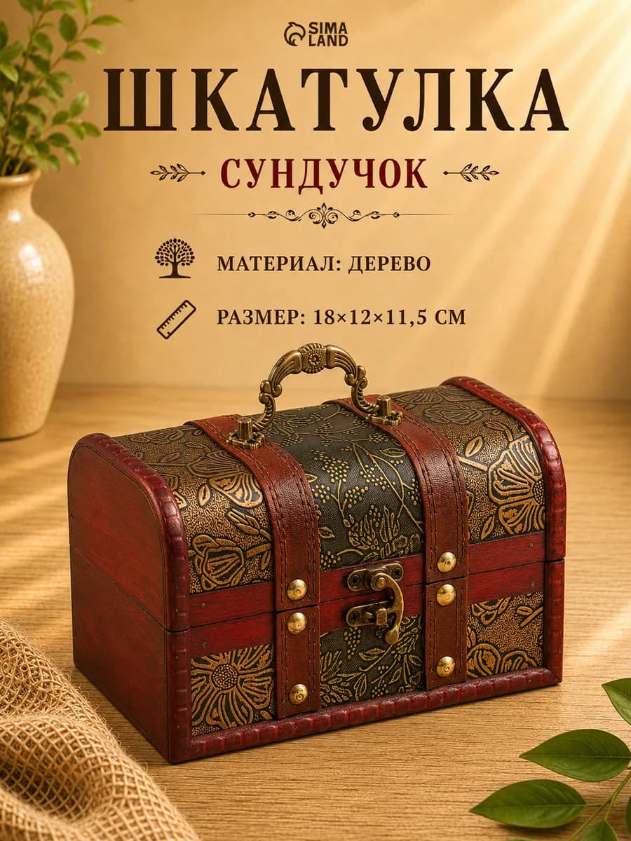 Шкатулка сундучок "Цветущий сад" 11,5х18х12 см