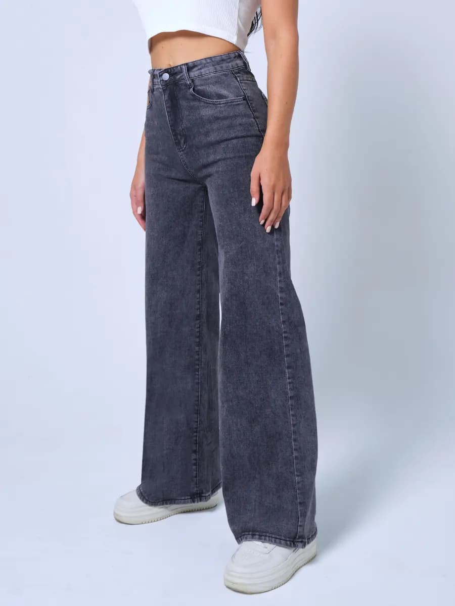 Джинсы прямые трубы с высокой посадкой