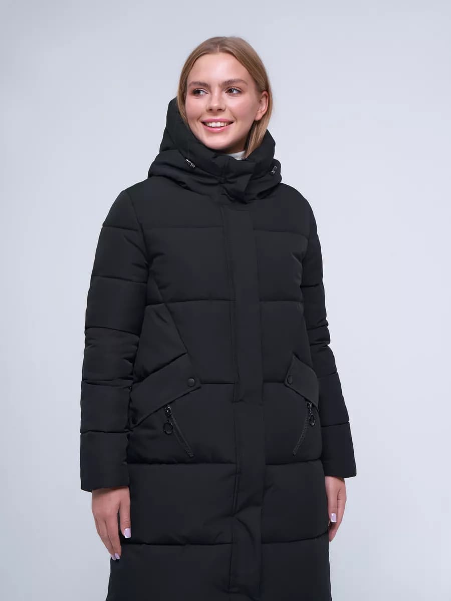 Пальто женское весна-осень с капюшоном оверсайз удлинённое