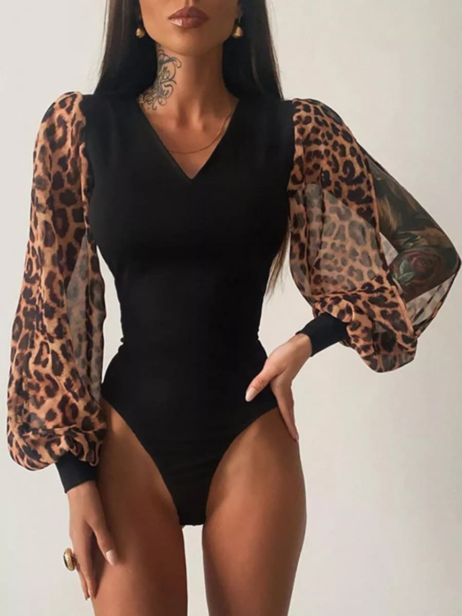 Боди нарядное с длинным рукавом