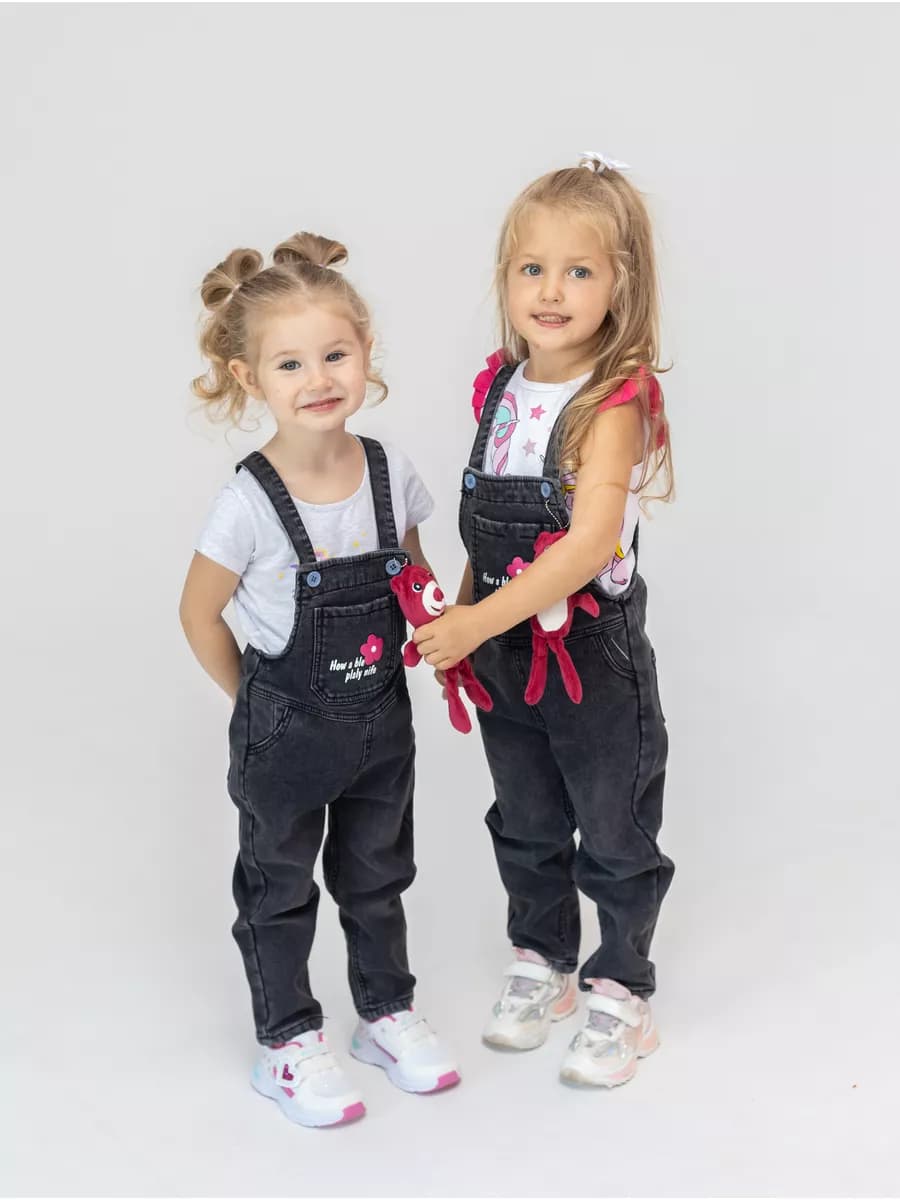 Утепленный джинсовый комбинезон на флисе