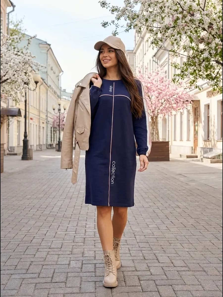 Платье трикотажное повседневное офисноеспорт шик