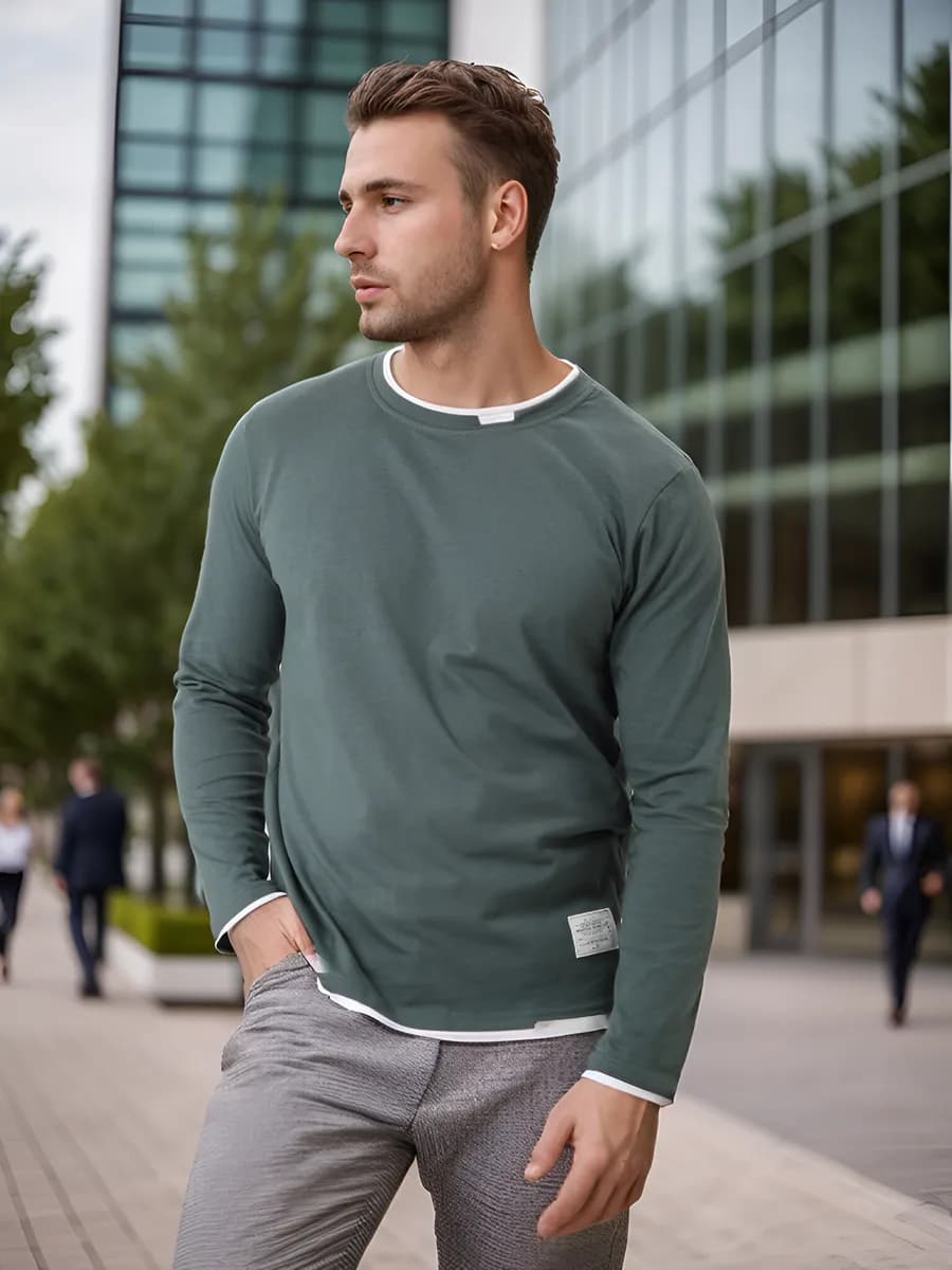 Лонгслив хлопок длинный рукав - фото 1