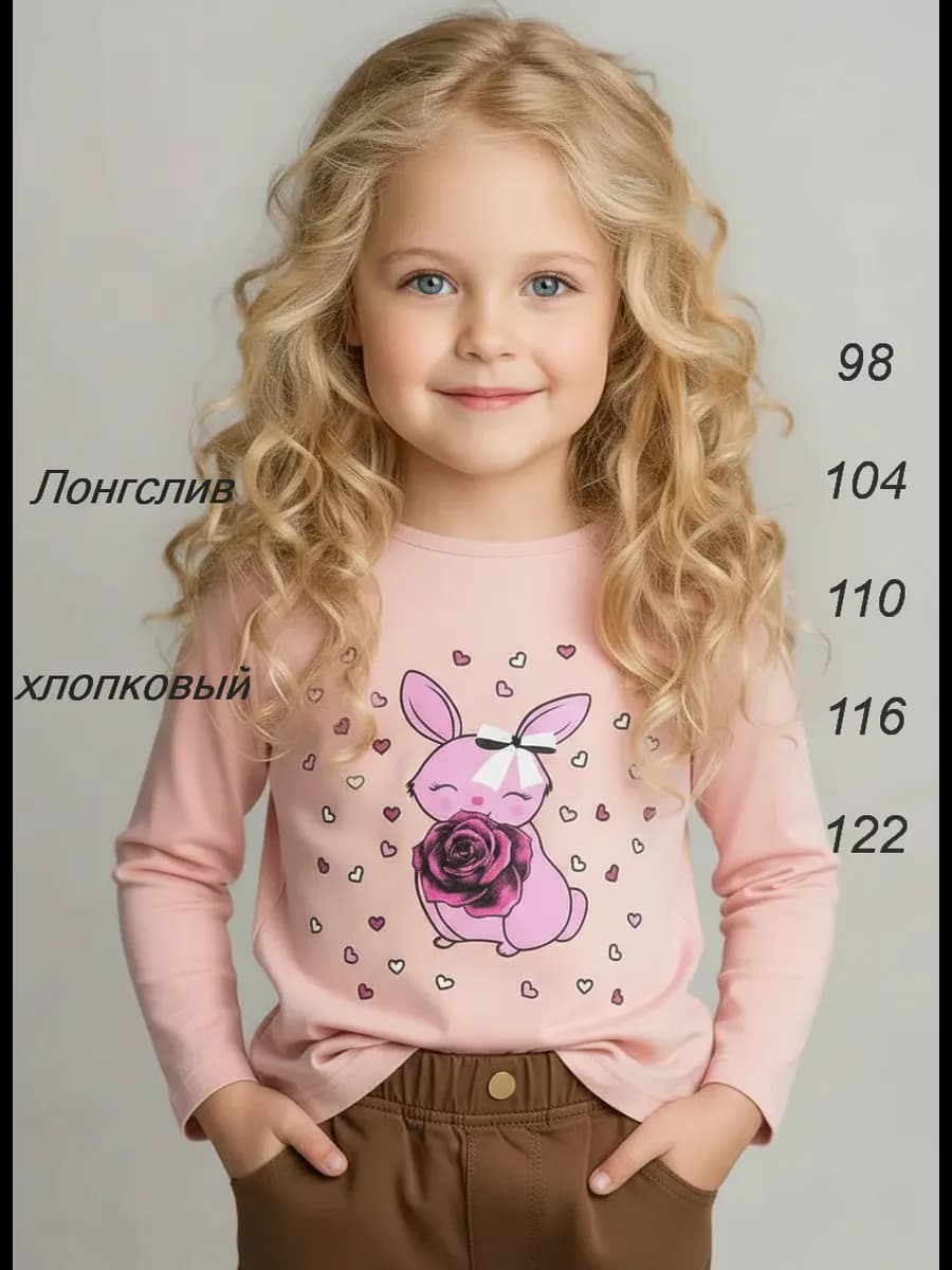 Лонгслив хлопковый детский