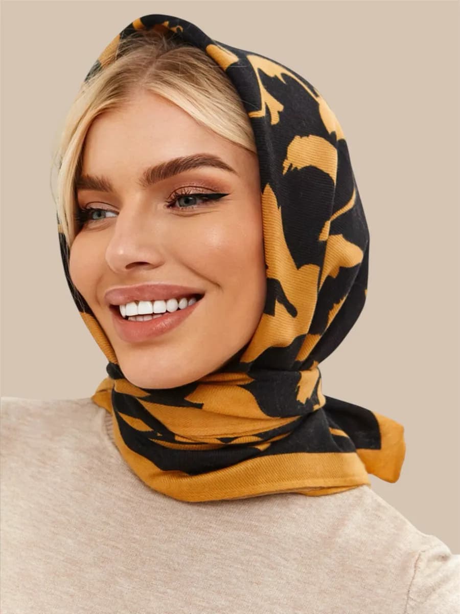 Теплый платок на голову, на шею