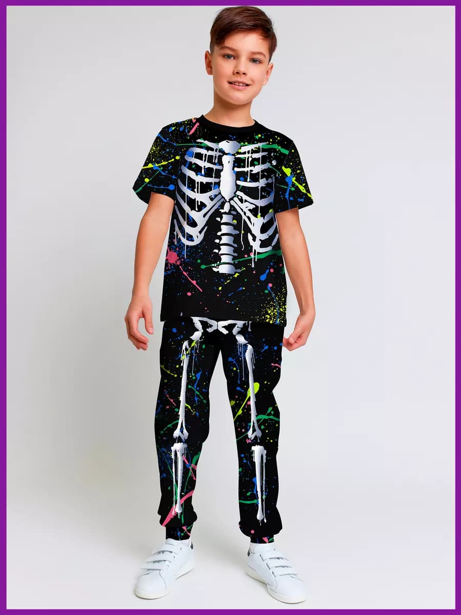 Пижама для мальчика Скелет