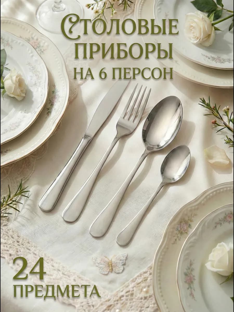 Набор столовых приборов 24 предмета на 6 персон