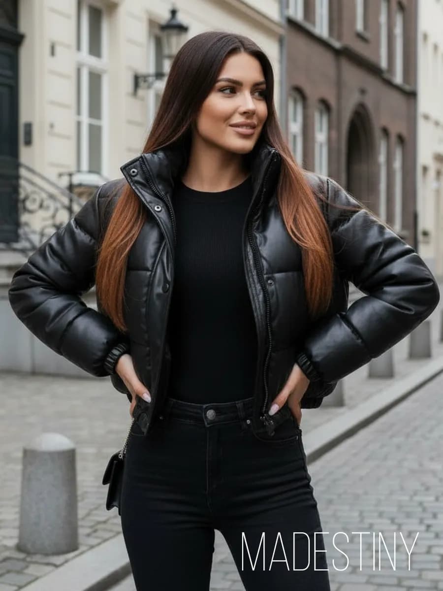 Куртка короткая эко кожа евро зима