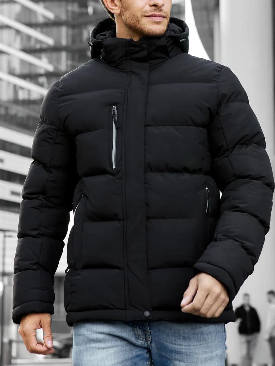 Куртка зимняя короткая с капюшоном пуховик