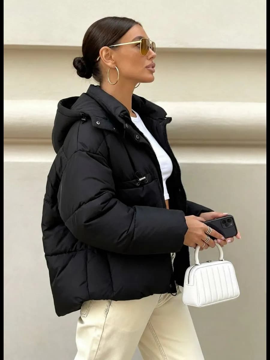 Куртка оверсайз с капюшоном - фото 1