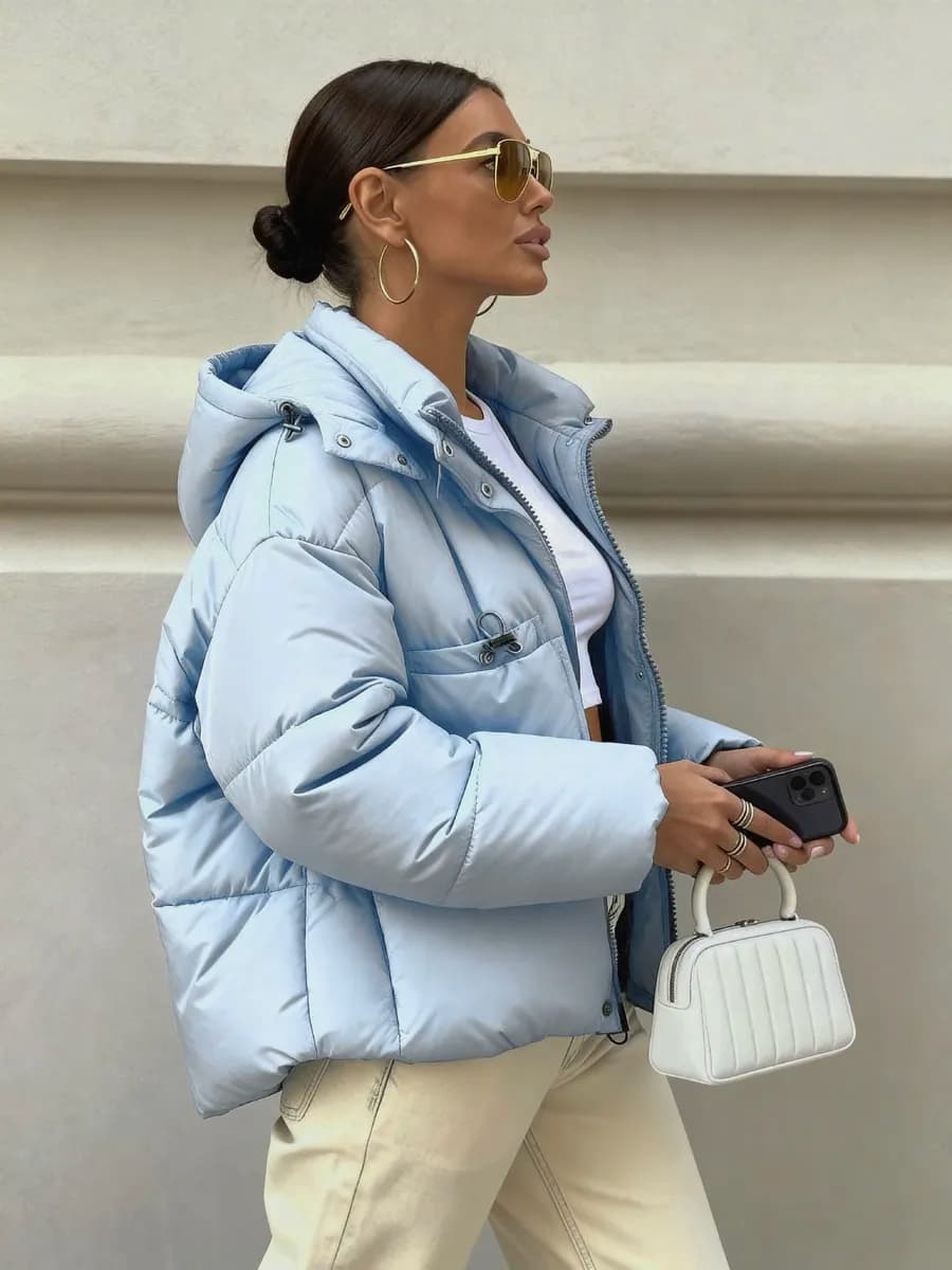 Куртка весенняя оверсайз с капюшоном