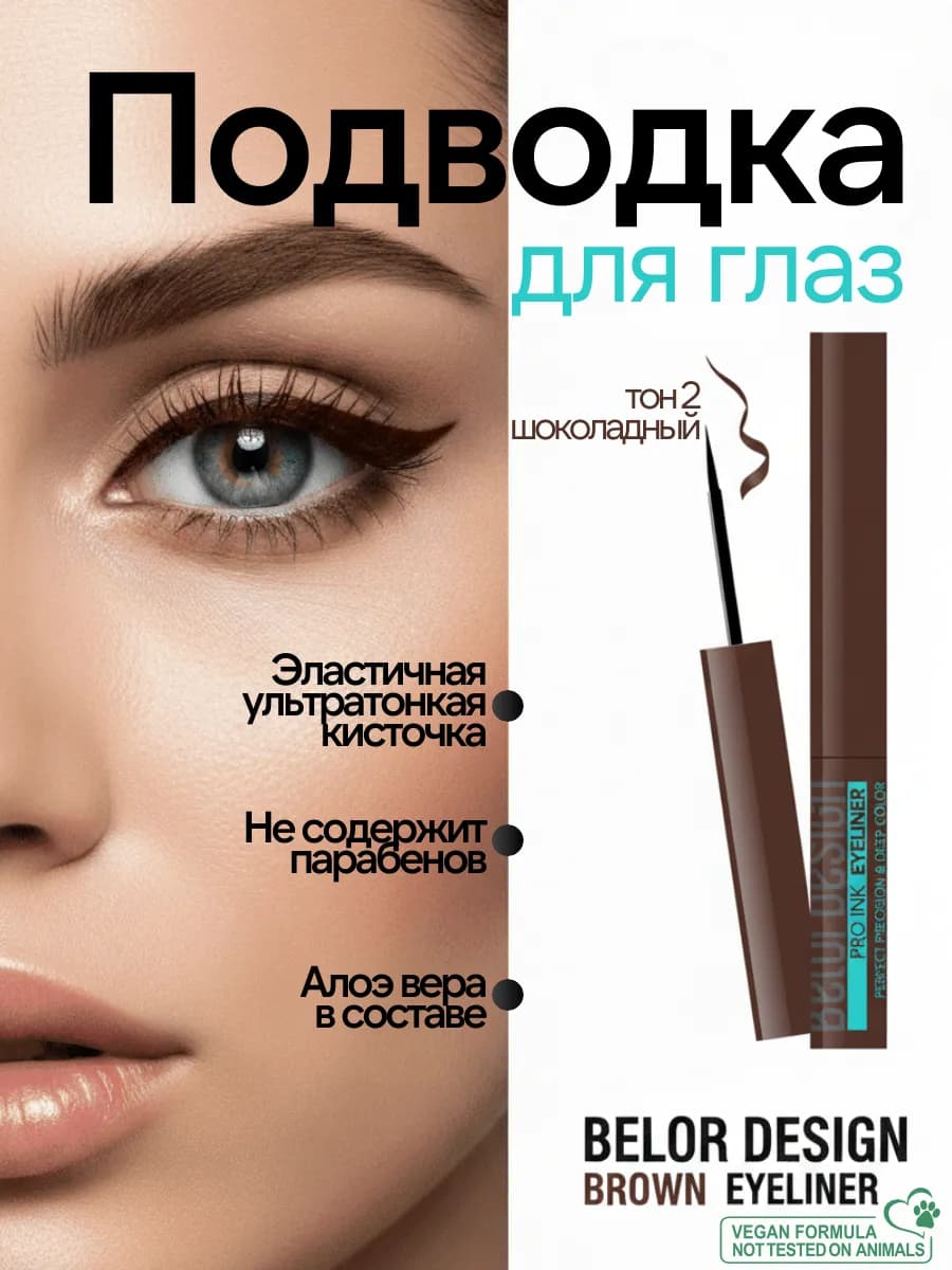 Подводка для глаз жидкая стойкая pro inc