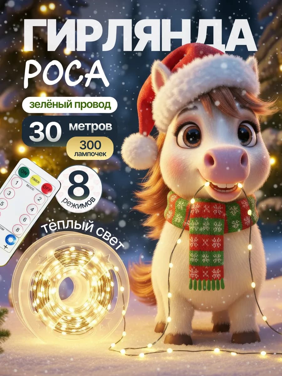 Гирлянда роса 30 метров - фото 1