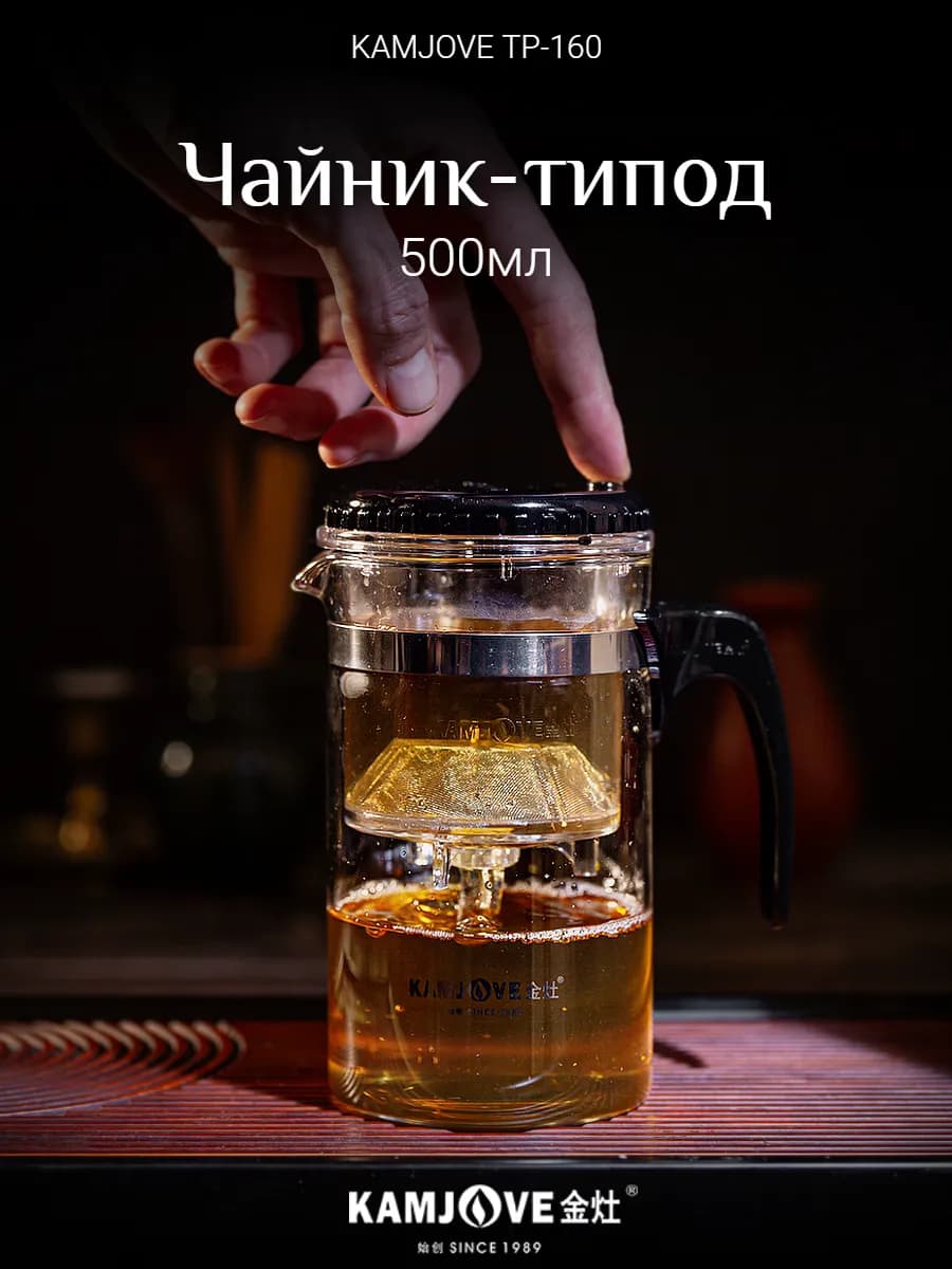 Чайник заварочный Типод с кнопкой гунфу Kamjove 500 мл