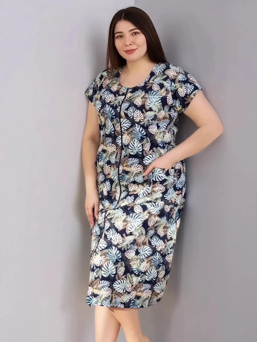 Халат домашний длинный на молнии большие размеры