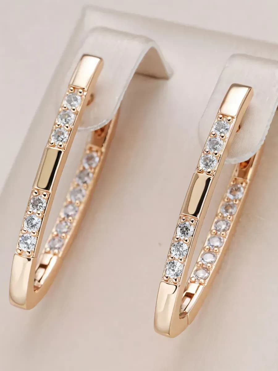 Серьги галочки позолоченные бижутерия