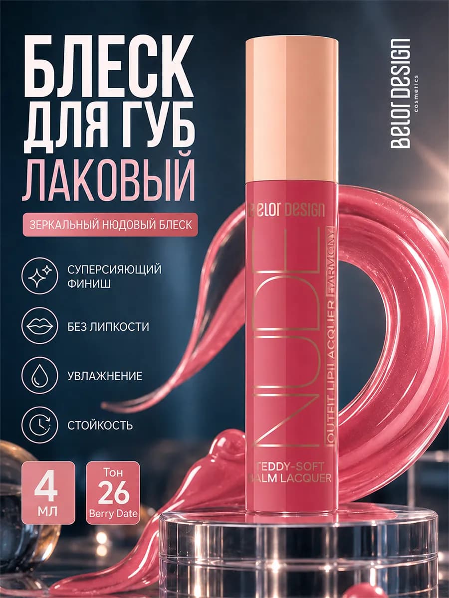 Блеск и помада для губ с оттенком nude harmony