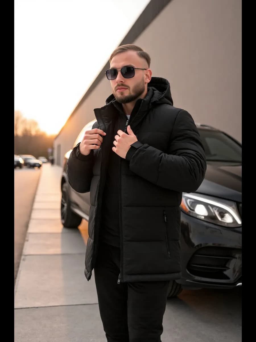 Куртка демисезонная с капюшоном стеганая