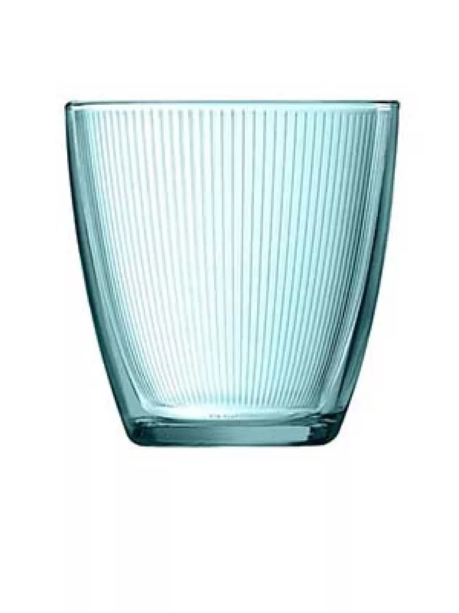 Стакан стеклянный низкий Концепто Страйпи бирюзовый, 250 мл