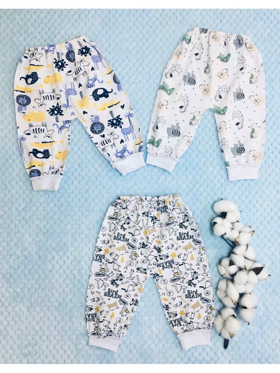 Штанишки для новорожденных, на мальчика 3 шт кулирка