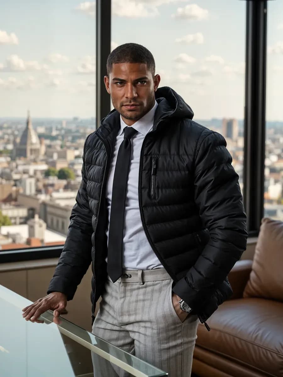 Куртка мужская демисезонная с капюшоном ветровка