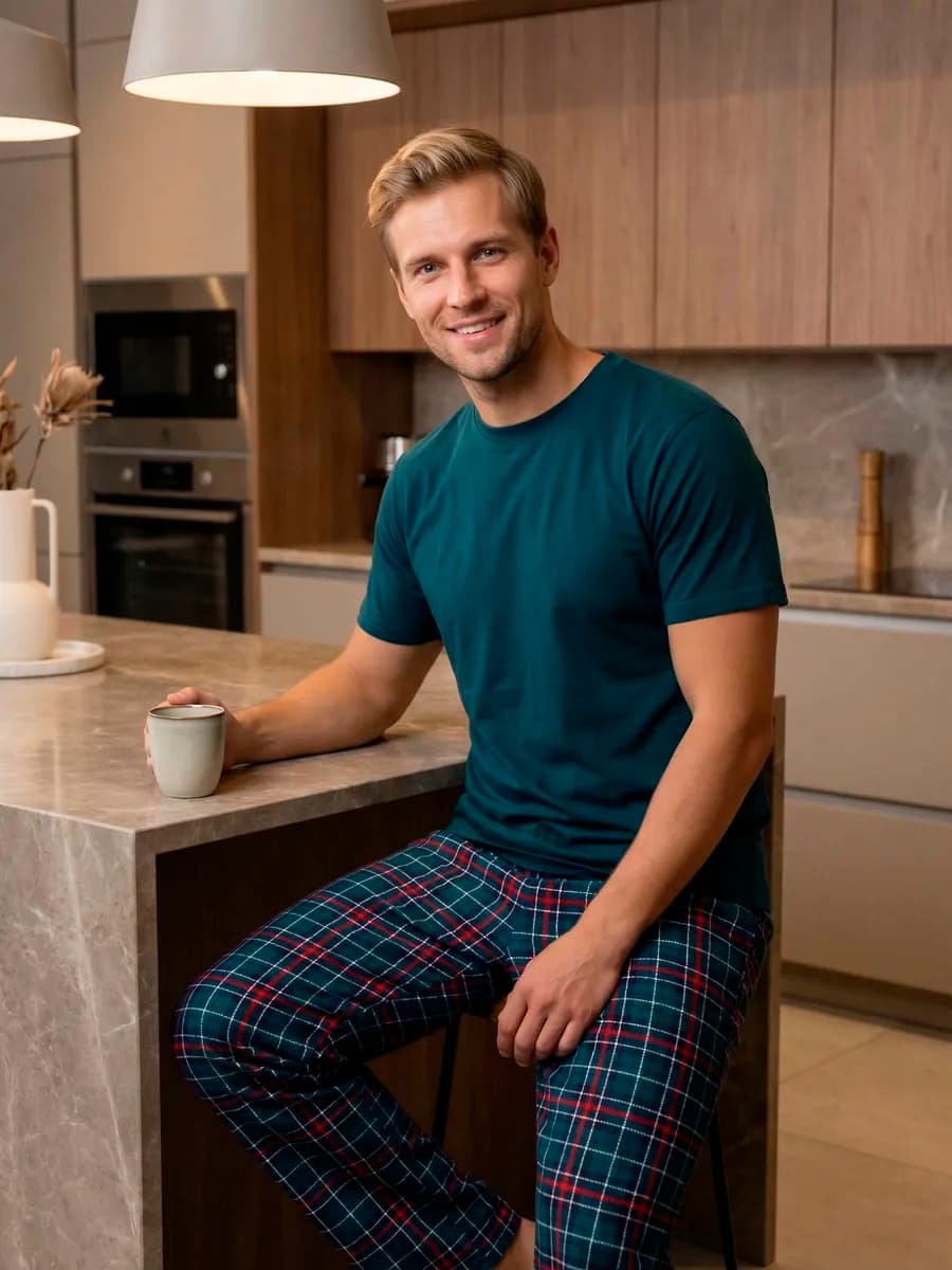 Пижама мужская со штанами хлопок