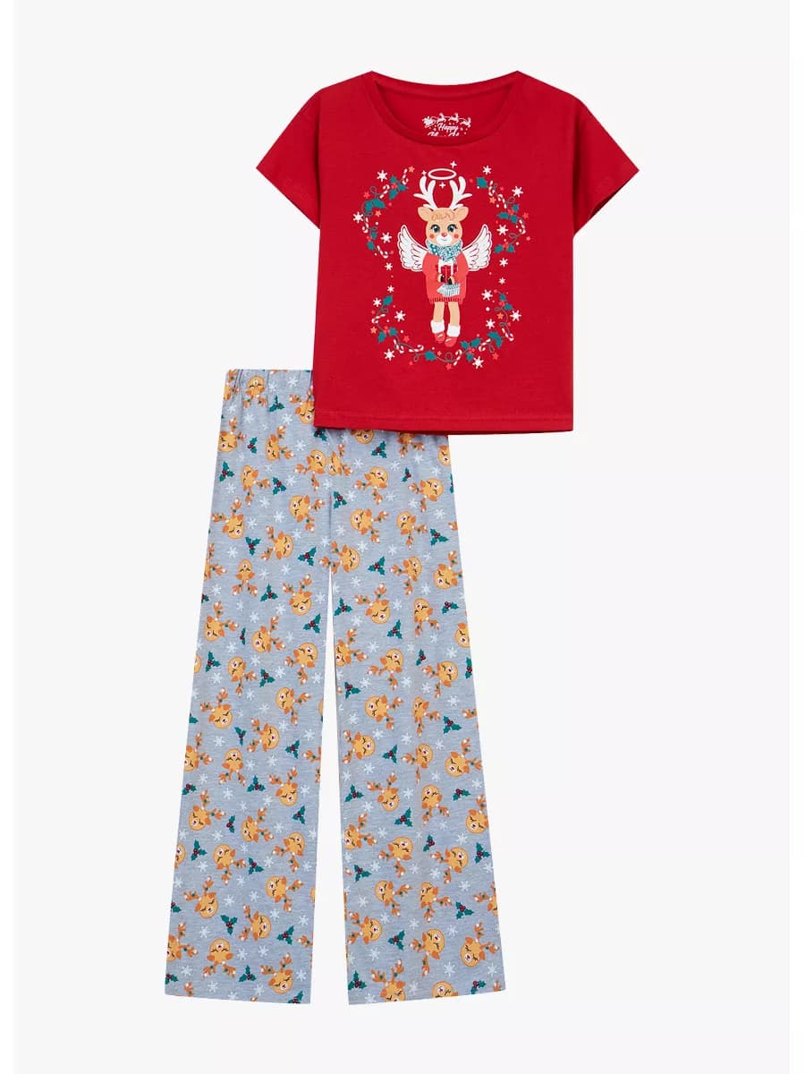 Хлопковая пижама с принтом