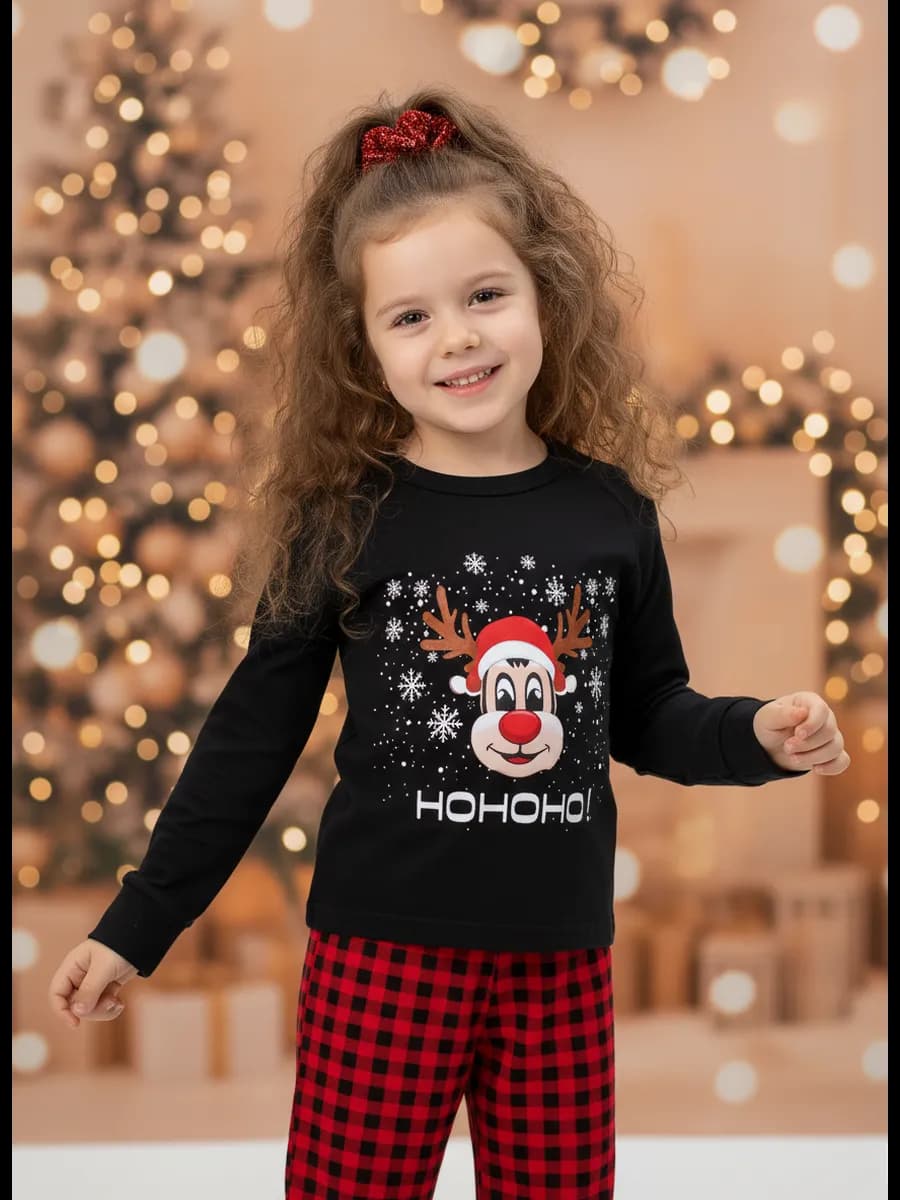 Пижама детская со штанами новогодняя