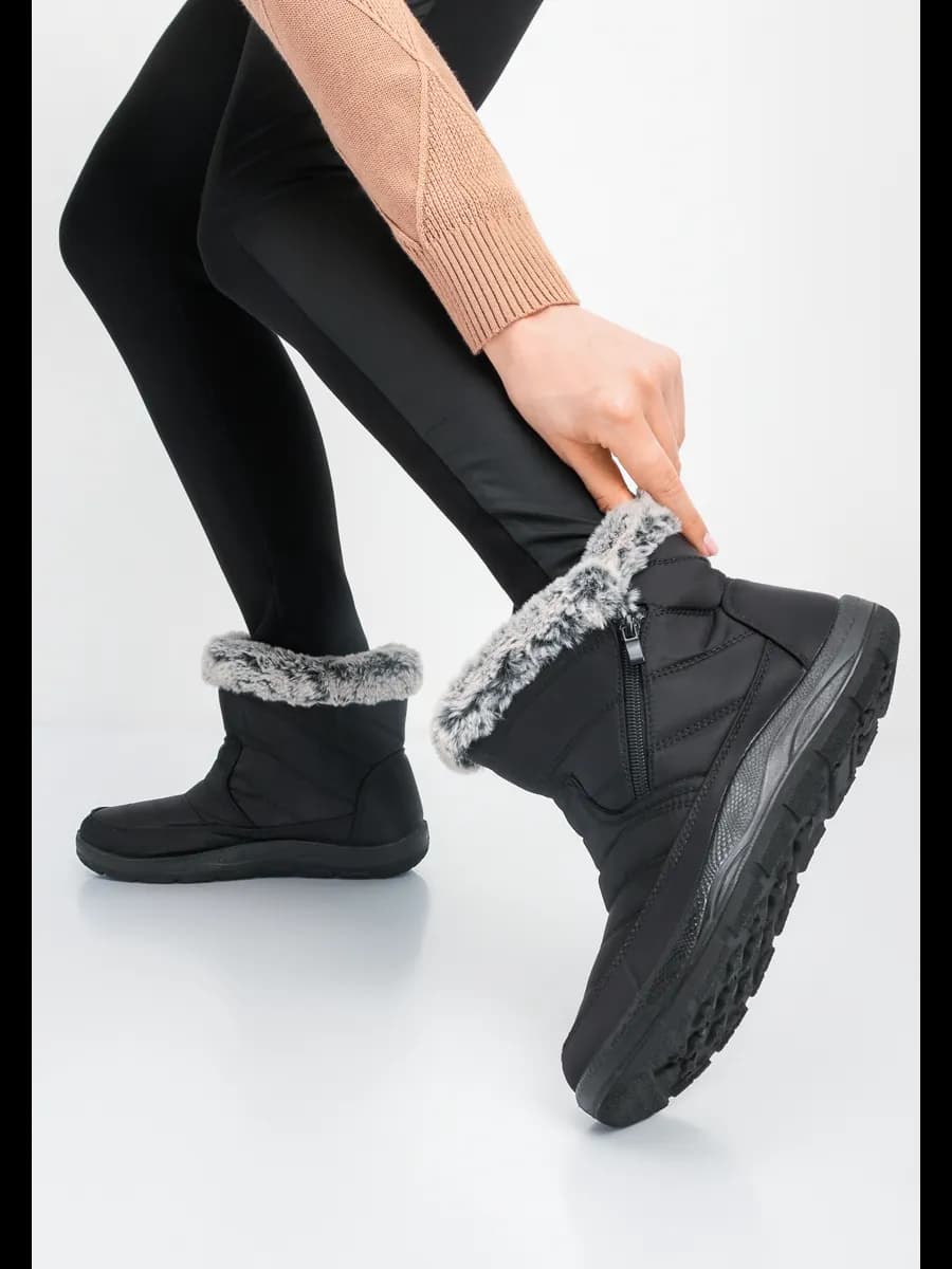 Зимние ботинки дутики на широкую ногу