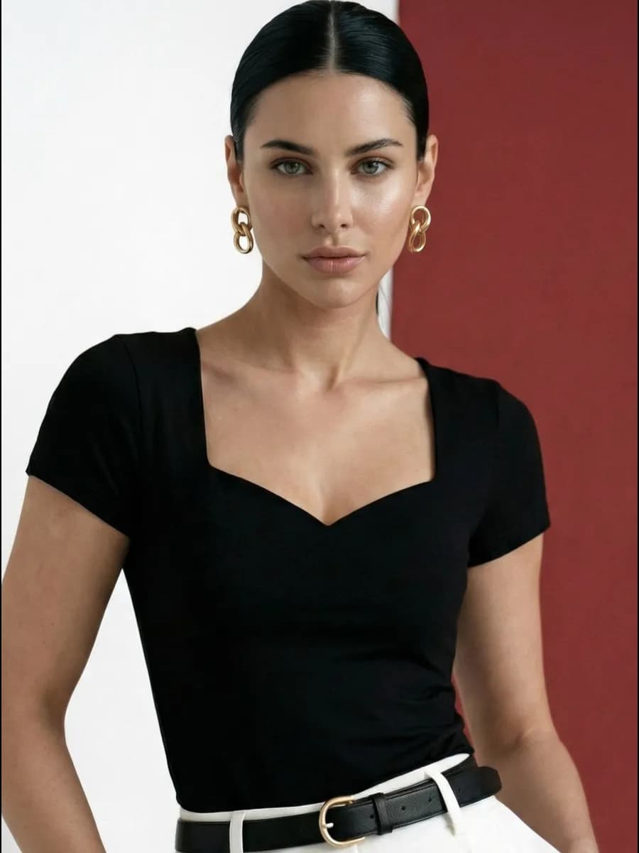 Вечерний топ под пиджак с коротким рукавом