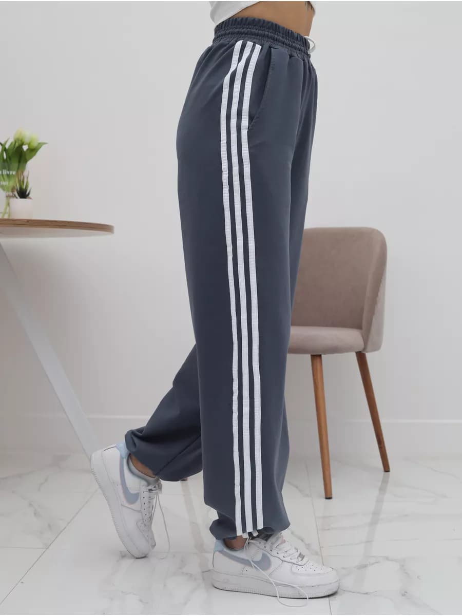 Брюки карго широкие с утяжками - фото 1